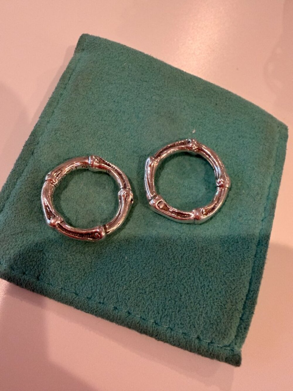 Tiffany & Co. sterling silver "bamboo" stackable rings (quantity: TWO) - Picture 10 of 15